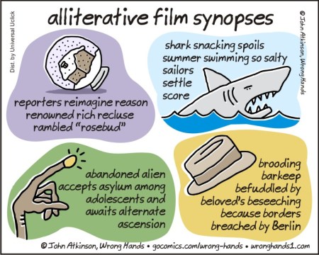 alliterative film synopses